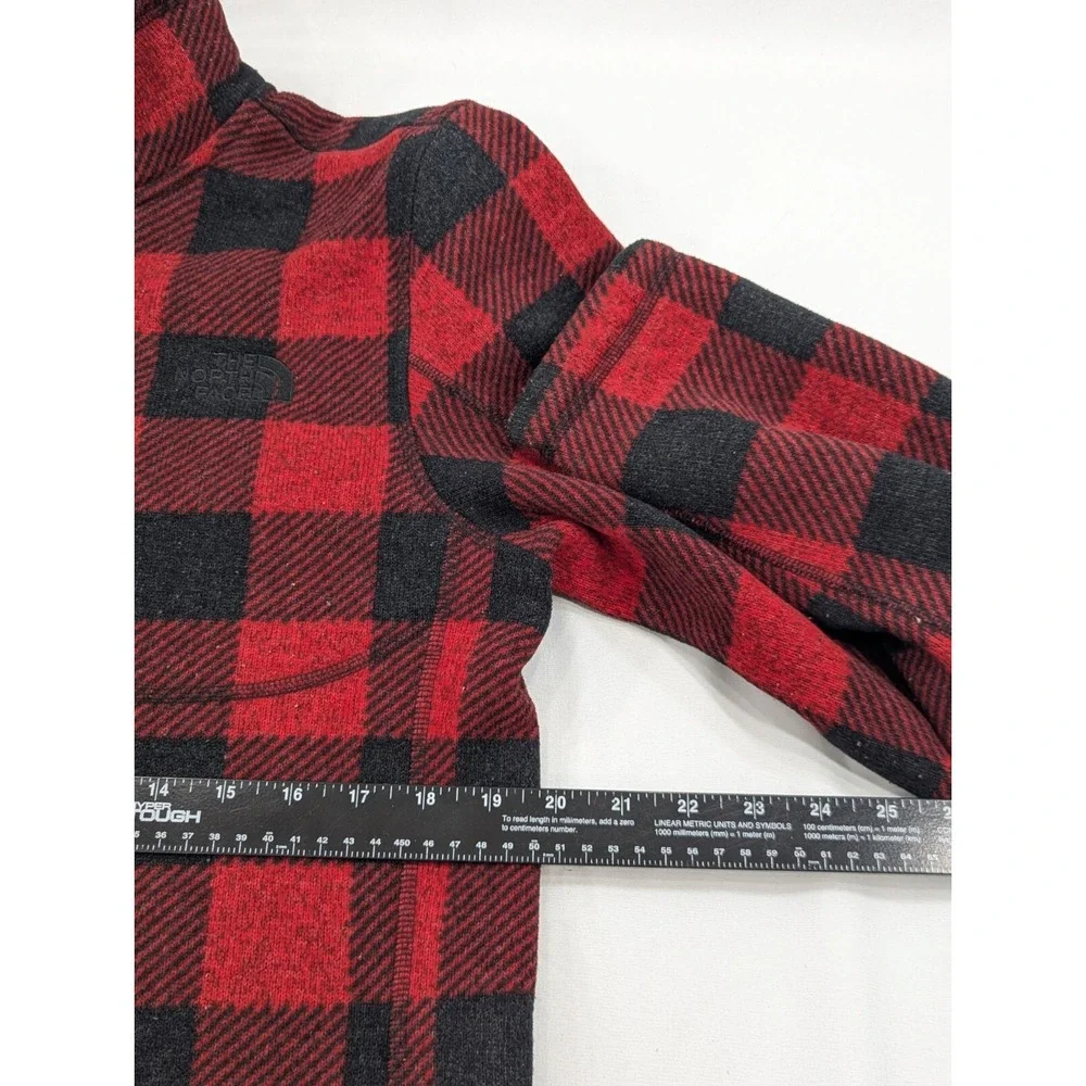 The North Face Jacket Men Small Multi Plaid Fleece Lined Long Sleeve Quarter Zip